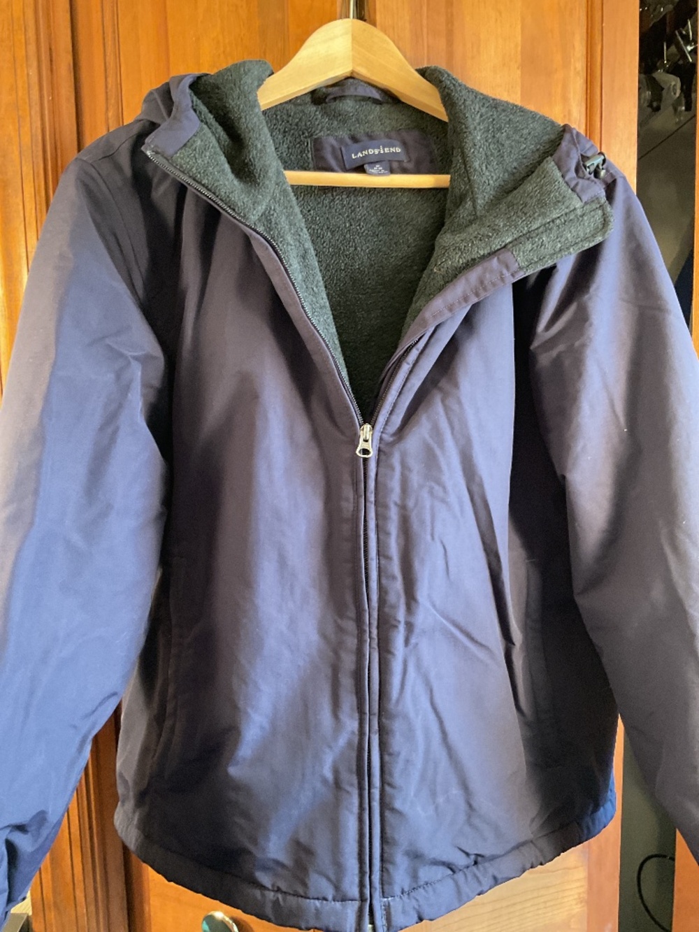 Purple Lands End zip upper winter jacket